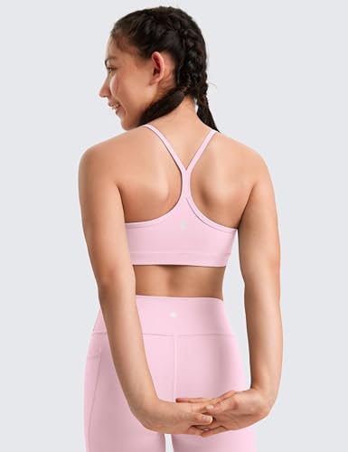 Image of CRZ YOGA Girls Butterluxe Y Back Sports Bra | Light Support, Removable Pads, Yoga, Athletic, Extremely Soft, Scoop Neck, Spaghetti Straps, for Teen