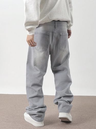 Image of URBAN POCKETS Jeans for Men | Denim Jeans | Relaxed Fit | Baggy Style | Wide Leg | Streetwear | Casual Wear | Everyday Comfort (U-18-19)