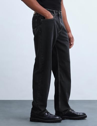 Image of Flying Machine Men's Loose Fit Jeans| Solid | Mid Rise | Stretchable | Jeans for Man