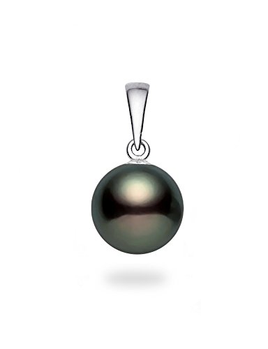 14k Gold AAAA Quality Japanese Black Akoya Cultured Pearl Pendant for Women