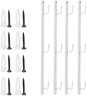 Tonxus 4 Sets Metal Coffee Mug Rack - Vertical Narrow Wall Mounted Large Cup Holder Kitchen Storage Display Organizer Hooks for Coffee Mugs,Tea Cups (WHITE)