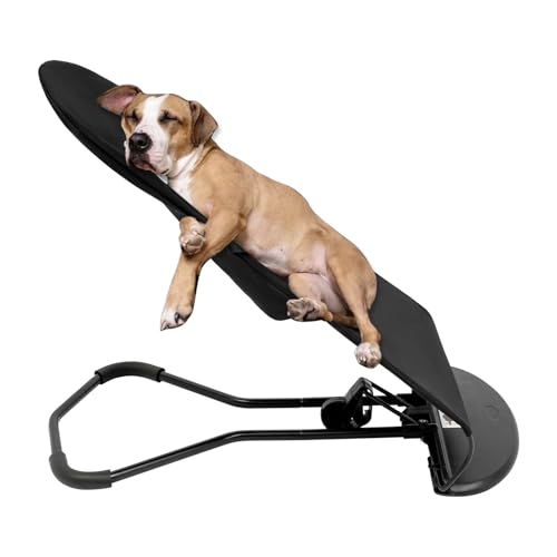 Jiabailie Pet Rocker Bed Portable Pet Rocking Chair Foldable Dog Bed Washable Cat Cot 3-Position Height Adjustable for Cats Dogs up to 33 lbs (Black)