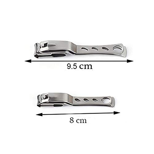 Nagelknipser, Nagelknipser for Erwachsene, Edelstahl, silberfarbener Nagelknipser, 9,5 cm, 360 Grad drehbarer Nagelknipser aus Edelstahl