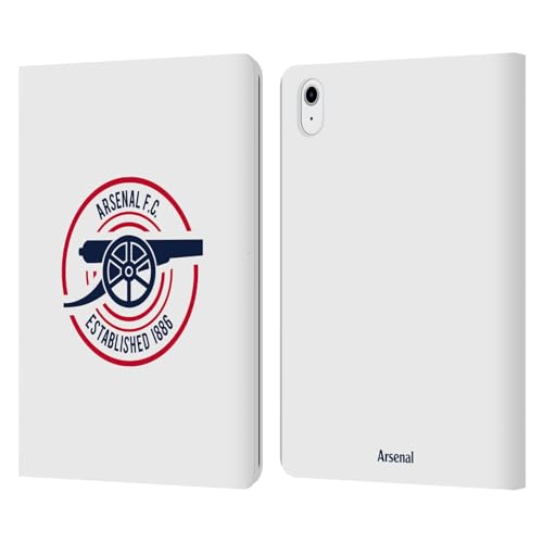 Head Case Designs Officially Licensed Arsenal FC 1886 Crest and Gunners Logo Leather Wallet Case Compatible with Apple iPad Air 11 2020/2022/2024/2025