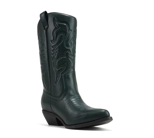 Image of Soda RENO ~ Women Western Cowboy Stitched Pointe Toe Low Heel Ankle Mid Shaft Fashion Boots