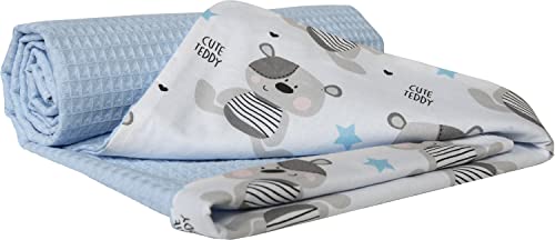 NUMEROSE APPLICAZIONI - Bifacciale coperta neonato, ideale per le giornate più fresche in Carrozzina mentre si cammina, a casa in culla come Copertina neonato le Ideale come peluche, compagno di viaggio e anche come giocattolo. La misura universale della coperta per neonata 75x100 garantisce un utilizzo a lungo termine.