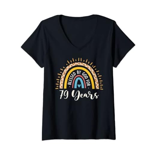 Mujer Blessed by God for 79 Years - 79 Cumpleaños 79 Camiseta Cuello V