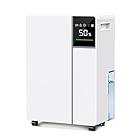 Fwoueot 16L/24h Luftentfeuchter Elektrisch, Raumentfeuchter mit Kompressor,Entfeuchter für Räume bis zu 45m² (120m³), Automatische Abtauung, 3 Modi, 24h Timer, Großer Tank 2L Mit Rädern,Schlafzimmer