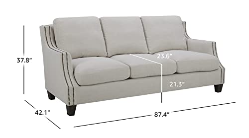Amazon Brand – Stone & Beam Hina Classic Sofa Couch With Nailhead Trim, 87"W, Cream #TOP7