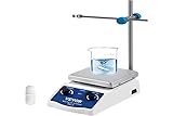 VEVOR Agitatore Magnetico SH-2 Agitatore Magnetico da Laboratorio Piastra Riscaldante 2000 ml Capacità di Miscelazione con Piastra Riscaldante Miscelatore Riscaldante Display Digitale