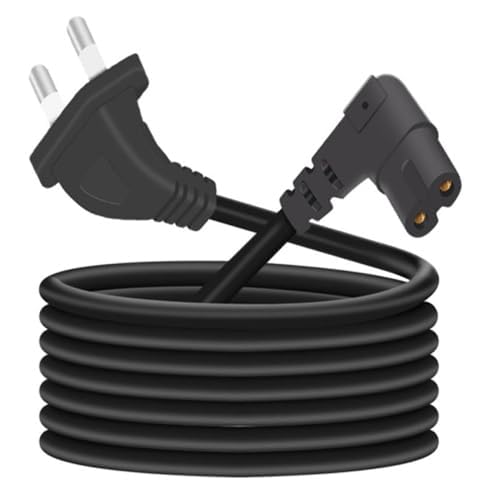 HITORE 1.5 Meter 2 Pin L-Shape Universal Replacement AC Power Cord Cable Wire for LED TV, Printer, Laptop PC Notebook Computer, Tape Recorder, Camera & All Electric Appliance (Pack of 1)