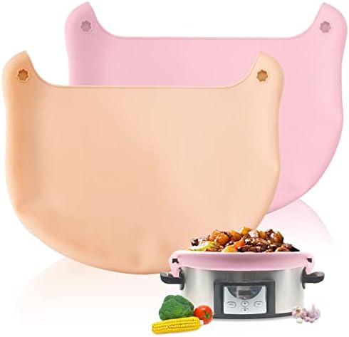 Slow Cooker Liners Leakproof, 3 Pack Easy Clean Crock Pot Liners Reusable Silicone Bag Liners Fit 7-8 Quarts Oval or Round Pot