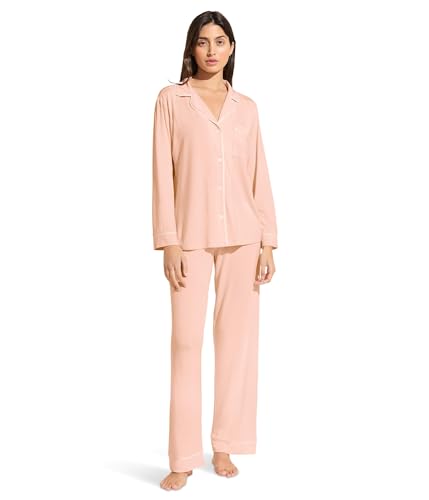 Image of Eberjey Gisele Classic Women's Pajama Set | Long Sleeve Shirt + Long Pants