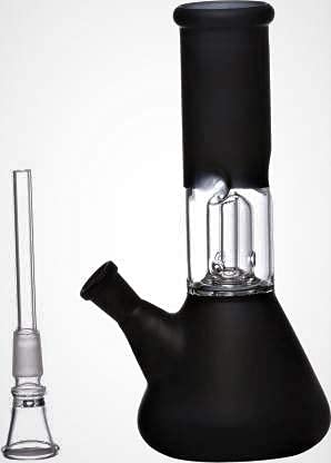 QS Collection Glass Percolator Ice Bong - 8 Inch_Black