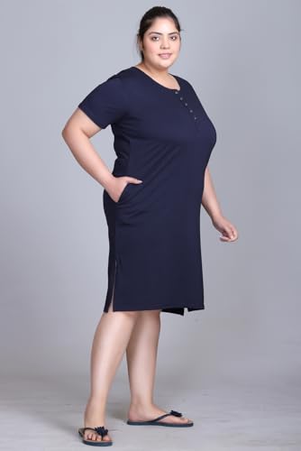 Image of In Love Women's Cotton Plus Size Nighty Chemise | Easy cotton chemise for nightwear and lounge comfort