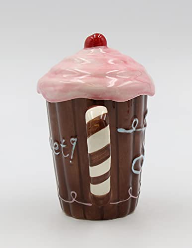 Taza con tapa rosa Appletree Design Life Is Sweet miniatura 2