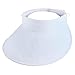 Morehats Flower Stitched Roll Up Wide Brim Sun Visor Hat - White
