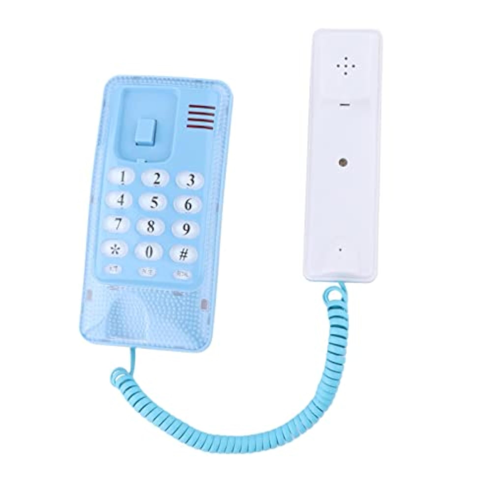Mini Wall Phone Corded Powered by Telephone Line, Blue