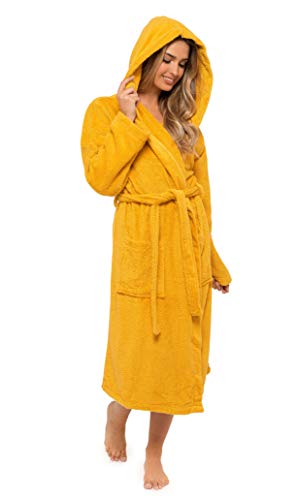 CityComfort Bath Robes for Women - Absorbent Cotton Terry Towelling Bathrobe S-XL Comfy Dressing Gown with Shawl Collar Shower Bath Spa Gym