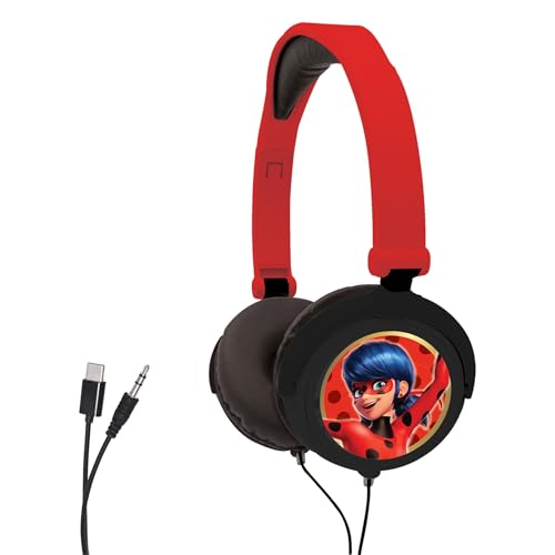 Image of LEXiBOOK, Miraculous Ladybug Tikki, Stereo Headphones, Safe Volume, Foldable and Adjustable, red, HP015MI