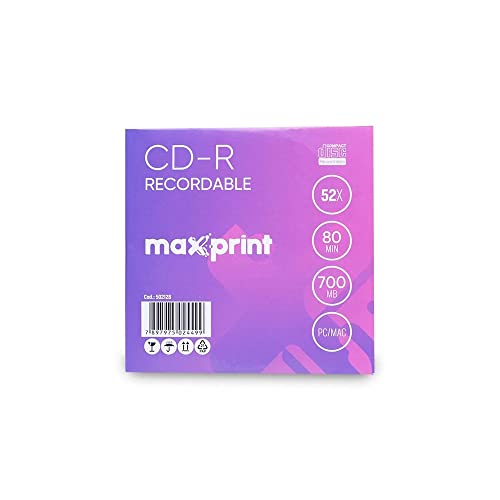 MÍDIA CD-R Gravável MAXPRINT 700 MB - 80 MIN - 52X - Envelope papel