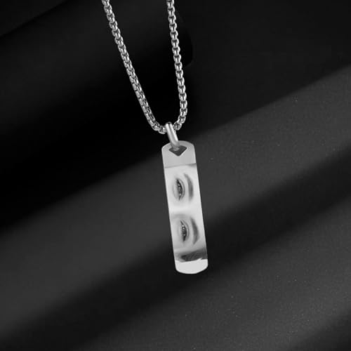 3UMeter Custom Picture Necklace with Eyes Personalized Eyes Necklace for Women Men Engraving Photo Pendant Necklace for Couples Unique Jewelry Idea for Valentines Anniversary Birthday Christmas Gifts2
