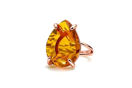 Bague citrine pour elle : le cadeau de naissance idéal en or rose