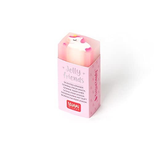 Legami - Gomma Profumata, Jelly Friends, 2,2x5 cm, Tema Unicorn, Aroma Zucchero Filato, Cancellatura Morbida e Pulita