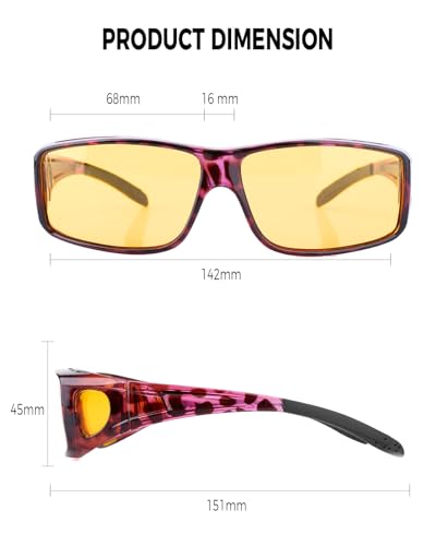 Image of Night Driving Glasses for Men Women Fit Over Sunglasses Anti Glare Polarized HD Night Vision Glasses