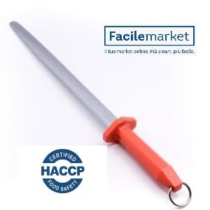 Affilatoio Acciaino Ovale cm 30 Manico Rosso Grana Standart