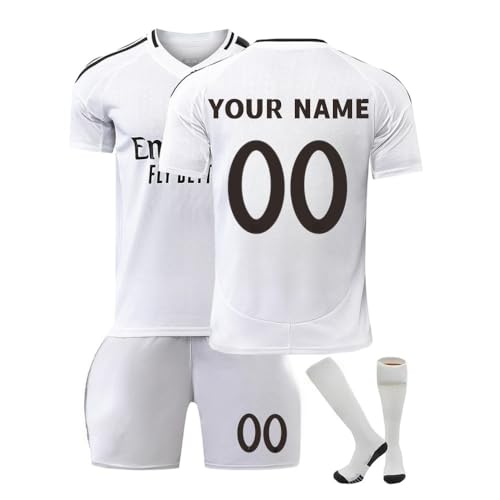 Camiseta de Fútbol Personalizada para Niño y Niña 2025 2026 Casa y Visitante con Nombre y Número Conjunto de Fútbol Equipación con Camiseta Pantalón Corto y Calcetines Regalos para Fans