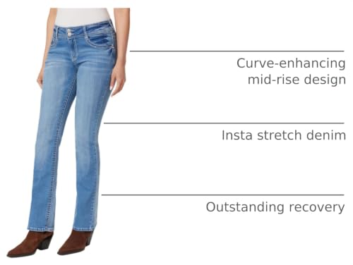 Image of WallFlower Luscious Curvy Bootcut Jeans for Women, Mid-Rise Insta Stretch Denim, Size-Inclusive Juniors Jeans