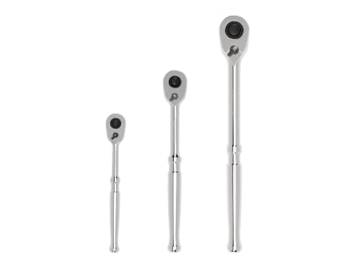 TEKTON 1/4, 3/8, 1/2 Inch Drive Ratchet Set (3-Piece) | SRH91100