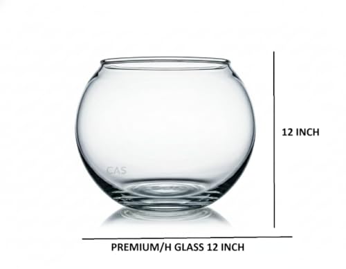 Image of CAS 1L to 14L Glass Fish Bowl (12 INCH (Premium), Glass Bowl, Without Neck) 13.6L