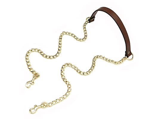 VanEnjoy Replacement Chain & Genuine Leather Shoulder Crossbody Strap (Coffee)