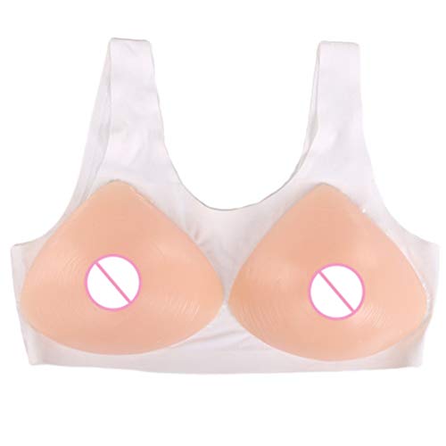 Breast Forms Silicone Kits with Mastectomy Bras A/B/C/D/E Cup Teardrop-Shaped Fake Boobs for Transgender Shemale Crossdresser,Skincolor,Bcup~600g
