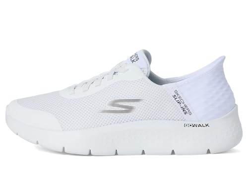 Skechers Herren Sneakers, Hands-Free Slip-Ins: Go Walk Flex Hands Up Sneaker, Weiss/opulenter Garten, 10.5 X-Wide – Ansicht 4