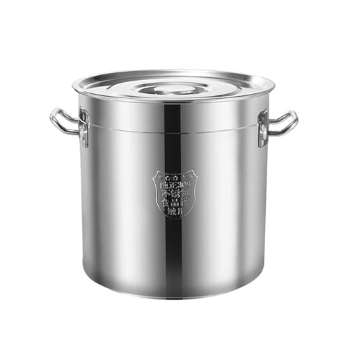 Olla de Acero Inoxidable con Tapa y Asas Que se Mantienen frías – 40 x 40 cm – Utensilios de Cocina para Sopa, Caldo, Chile y hervido – Resistente y versátil, Esencial para la Cocina, dispon