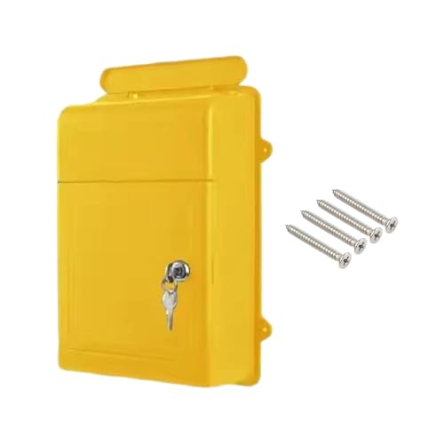 FLCPJGV Boîte Aux Lettres Murale Extérieure avec Serrure pour La Collecte Sécurisée des Lettres et des Journaux, Jaune