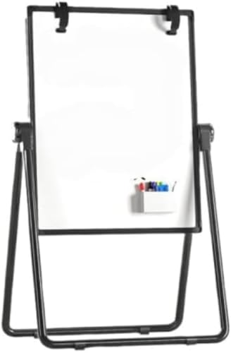 DancJulieスタンド型ホワイトボード&黒板(グリーンボード) 両面マグネット式 折りたたみ 47×67cm 子供用 家庭学習・教室・オフィスの掲示や指導に適した小型ライティングボード (47*67,両面ホワイトボード)