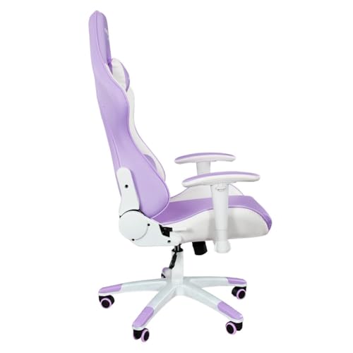 Image of Ant Esports 9077 Ergonomic Gaming Chair, Multifunctional Gaming Chair with Premium PU Leather Upholstery, 2D Armrest, Integrated Neck and Lumbar Support, & 180 Recline - White & Purple