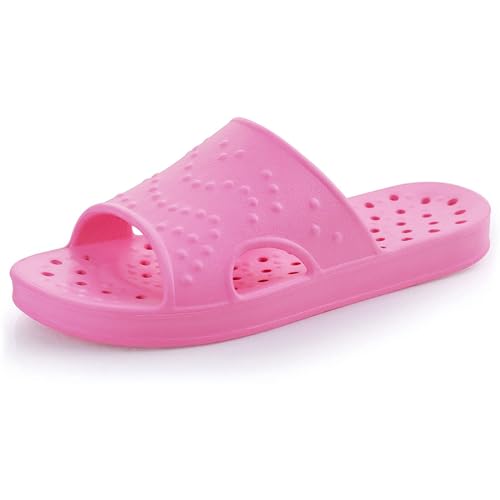 Image of shevalues Shower Shoes for Women Men with Arch Support Quick Drying Pool Slides Lightweight Beach Sandals with Drain Holes