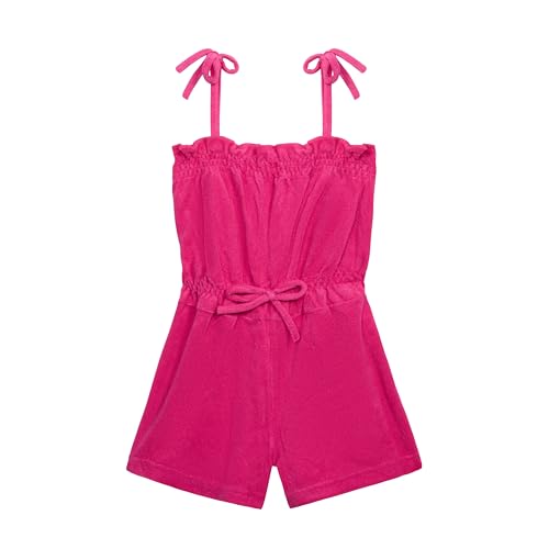 Ocean Pacific Girls' Terry Cloth Summer and Swim Cover Up Romper, Hot Pink