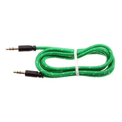 Cable Auxiliar 3.5mm Verde Trenzado 1 Metro