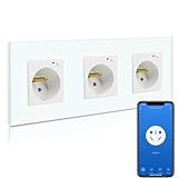 BSEED Prise Intelligente WiFi,Blanc Prise Murale 16 amp Triple Prises de courant alternati...