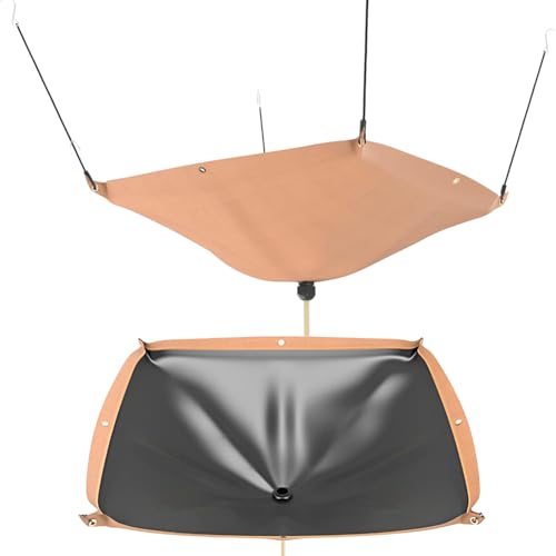 MOOFI Roof Ceiling Leak Drip Diverter Tarp Heavy Duty Ceiling Leak Diverter -Drain Tarp-Khaki 3' x 3'