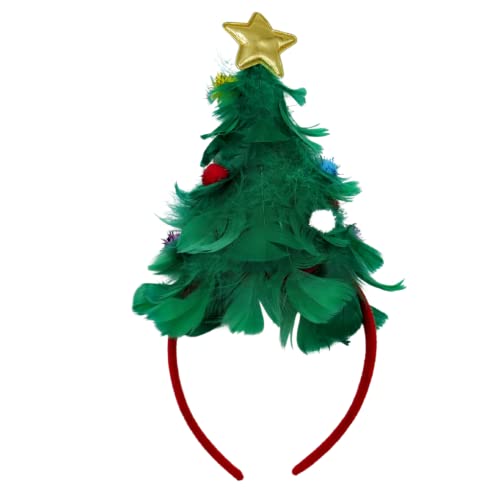 Needzo Tinsel Christmas Tree Headband Festive Holiday Hair Accessory for Women or Girls One Size Fits Most