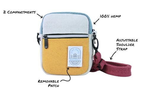 DIME BAGS Muse Crossbody Bag, 100% Nepali Hemp Sling, Zippered Compartments, Adjustable Strap, Durable for Travel & Daily Use2