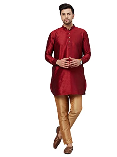 Image of VM Men's Silk Blend Kurta Pyjama Set