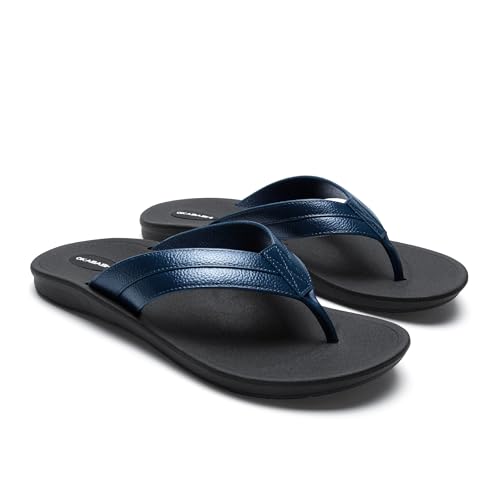Image of OKABASHI Men's Voyager Flip Flop | Scultped Footbed w /Nonslip Grip | Slip Resistent & Waterproof | Sustainably Made in the USA